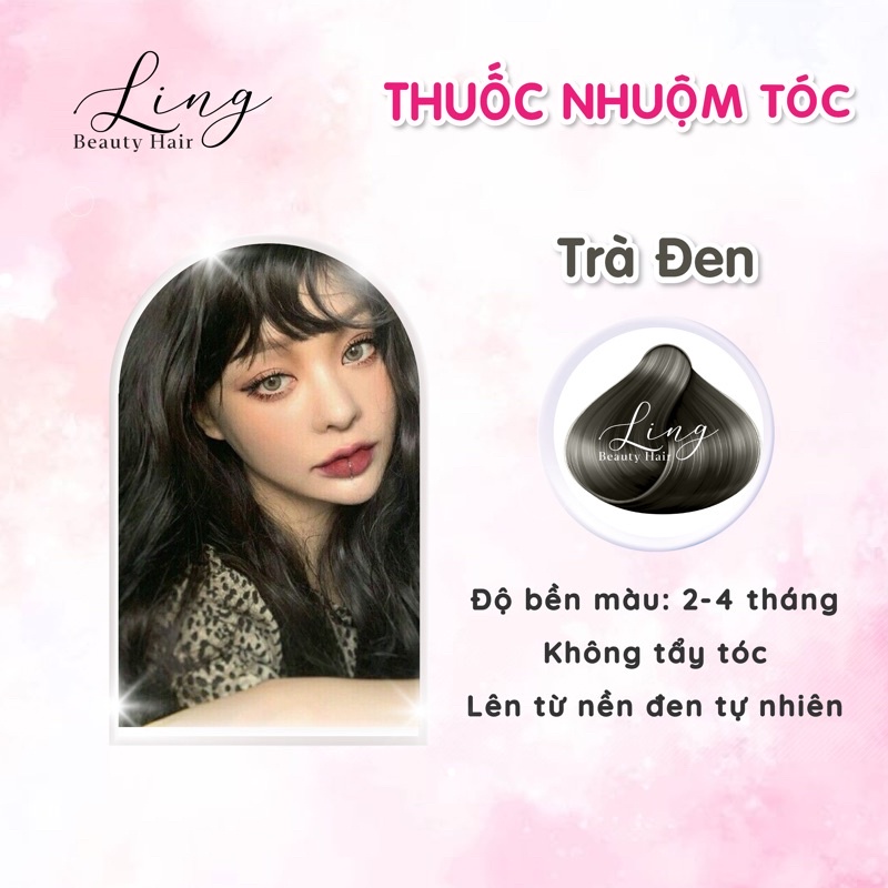 Thuốc nhuộm tóc màu TRÀ ĐEN, không tẩy tóc lên từ mọi nền