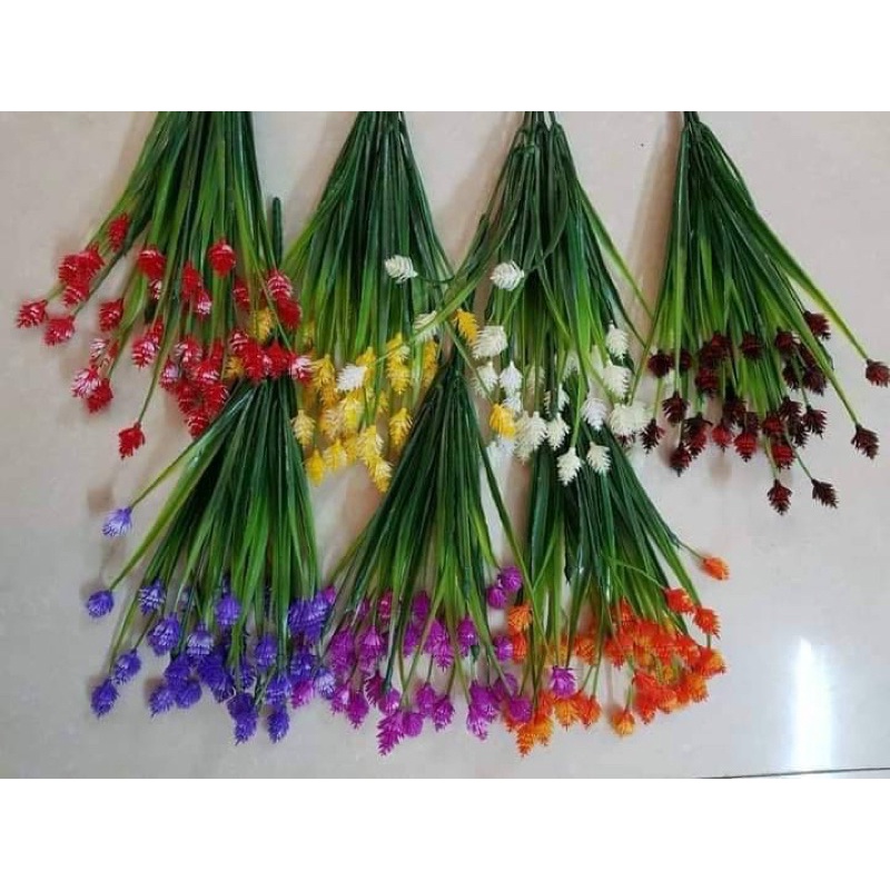 Cụm cỏ điểm cắm lọ hoa trang trí các mẫu các màu