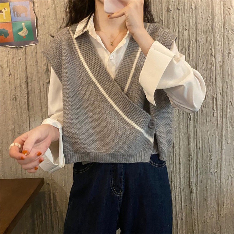 Áo Khoác Cardigan Không Tay Dáng Rộng Thời Trang Xuân Thu Phong Cách Hàn Quốc Cho Nữ | BigBuy360 - bigbuy360.vn