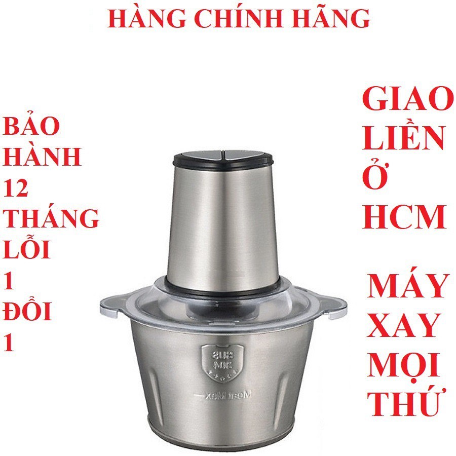 Máy xay thịt đa năng cối inox không gỉ 4 lưỡi dao kép chính hãng bảo hành 12 tháng