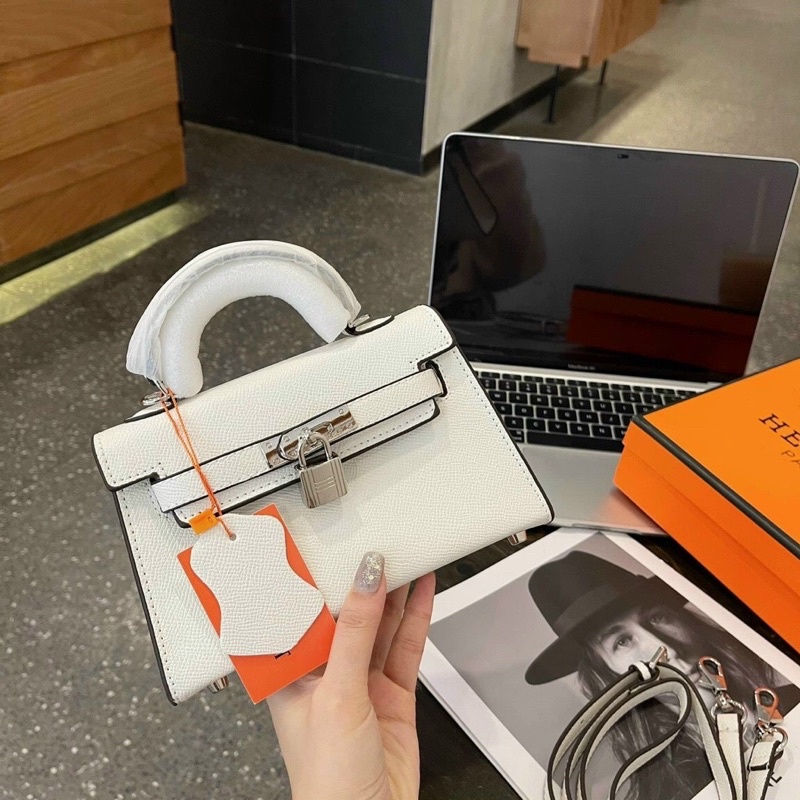 Túi xách nữ, túi đeo cheo có quay xách mini size 19 da gạo siêu xinh fullbox