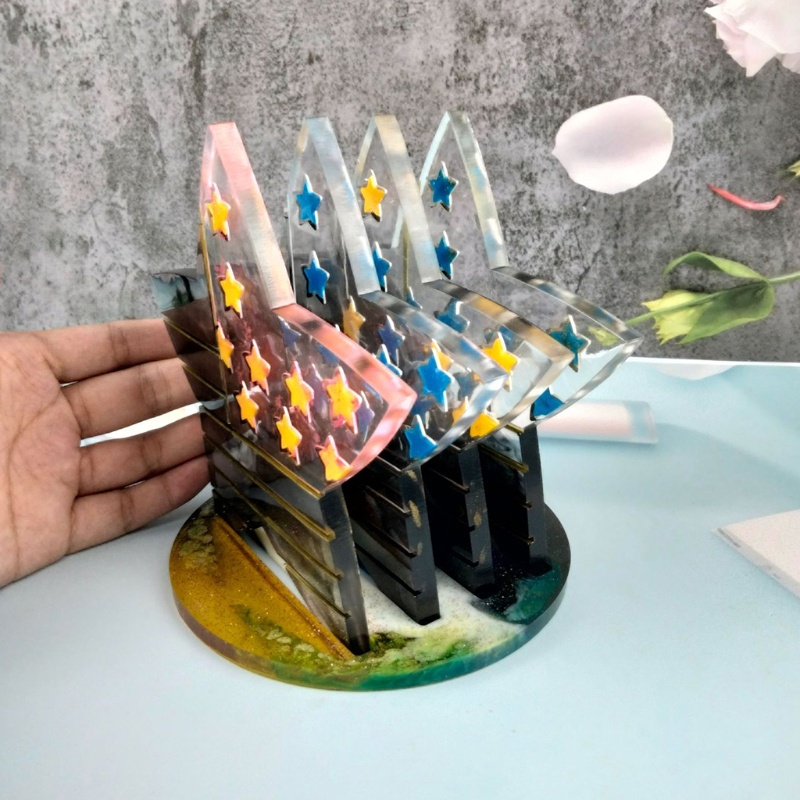 Khuôn Silicone Làm Đế Lót Ly Hình Ngôi Sao Năm Cánh