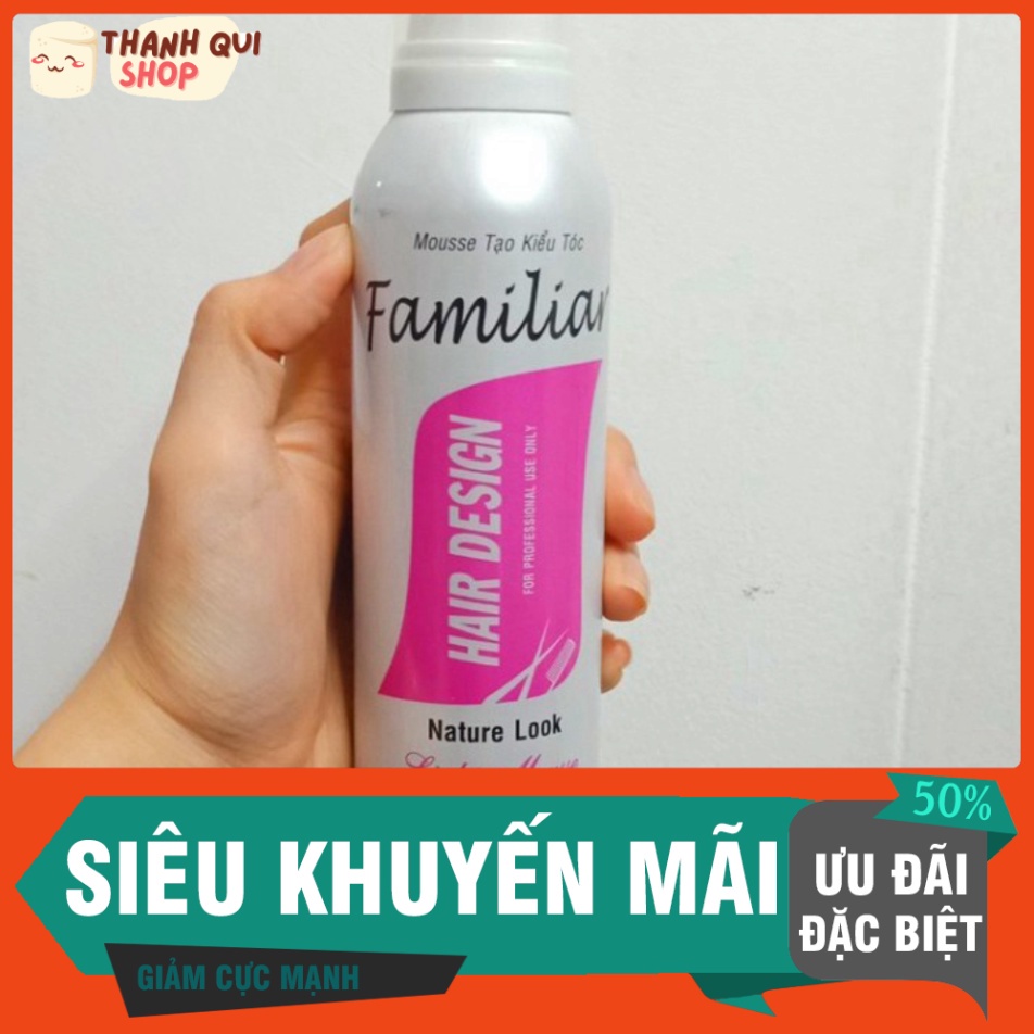 Bộ 3 chai Mousse Tạo Kiểu Tóc Nữ FAMILIAR TRẮNG 250ml Dạng Mềm - Chai Keo Xịt Vuốt Tóc Giữ Nếp cho Nam Nữ - Gôm Xit Tóc