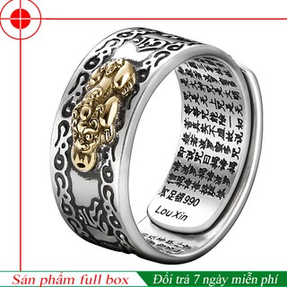 Nhẫn nam bạc thiềm thừ thần tài may mắn bạc 990 một size tùy chỉnh