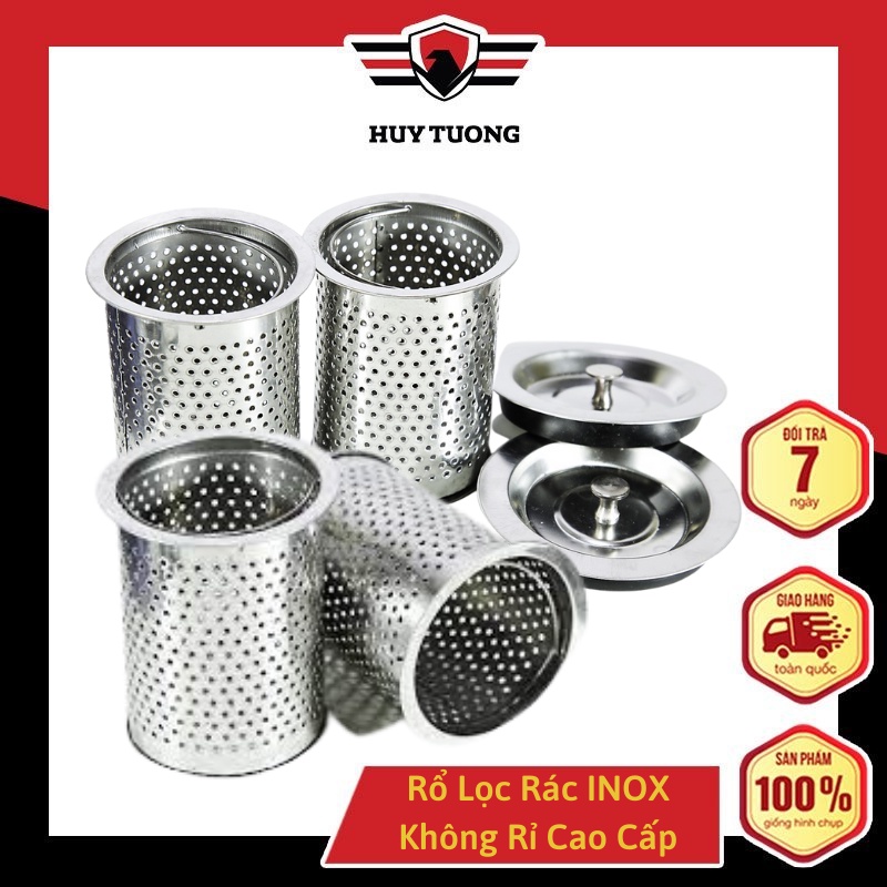 Rổ lọc rác, chặn rác inox 304 cao cấp cho bồn rửa chén bát - Huy Tưởng