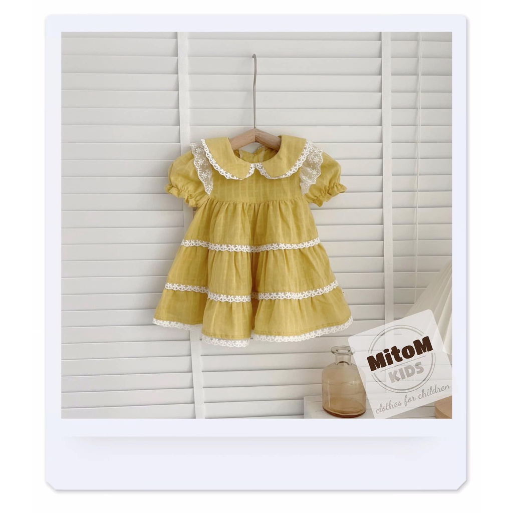 [SALE SỐC] Đầm thiết kế - Đầm váy tầng xoè  ♥️ FREESHIP ♥️ tay áo phồng, cổ và chân váy xòe phối ren mềm với 3 tầng xinh