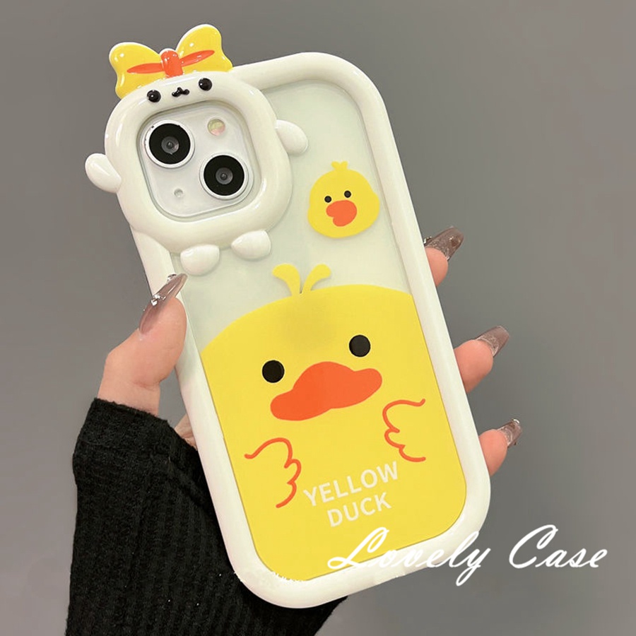 IPhone 14 13 12 11 Pro Max SE 2020 X Xr Xs Max 8 7 PlusỐp Điện Thoại Mềm Trong Suốt Họa Tiết Chú Vịt Vàng Cho