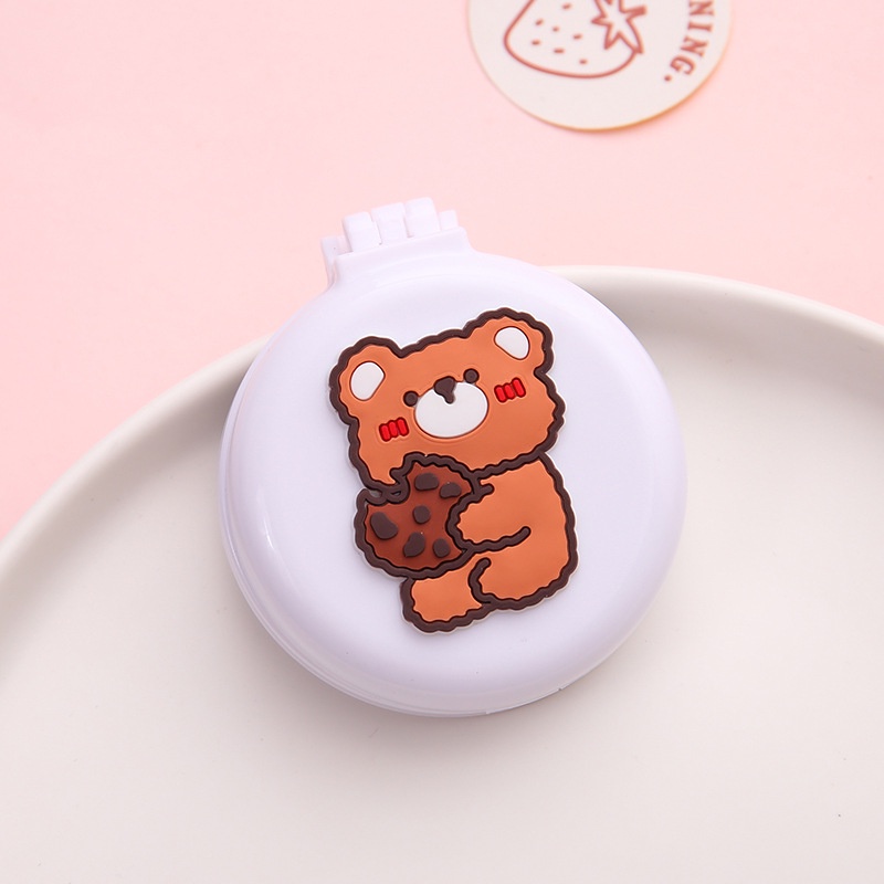 Gấp Lược đệm không khí với gương Hoạt hình dễ thương Bàn chải tóc massage cầm tay chống biến dạng cho chuyến đi du lịch