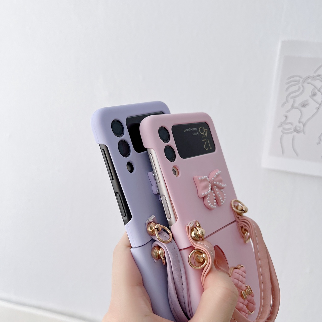 Ốp Điện Thoại Dạng Túi Xách Hình Gấu Dễ Thương Chống Sốc Cho Samsung Galaxy Z Flip 3 5G Z Flip3 ZFlip3 ZFlip 3