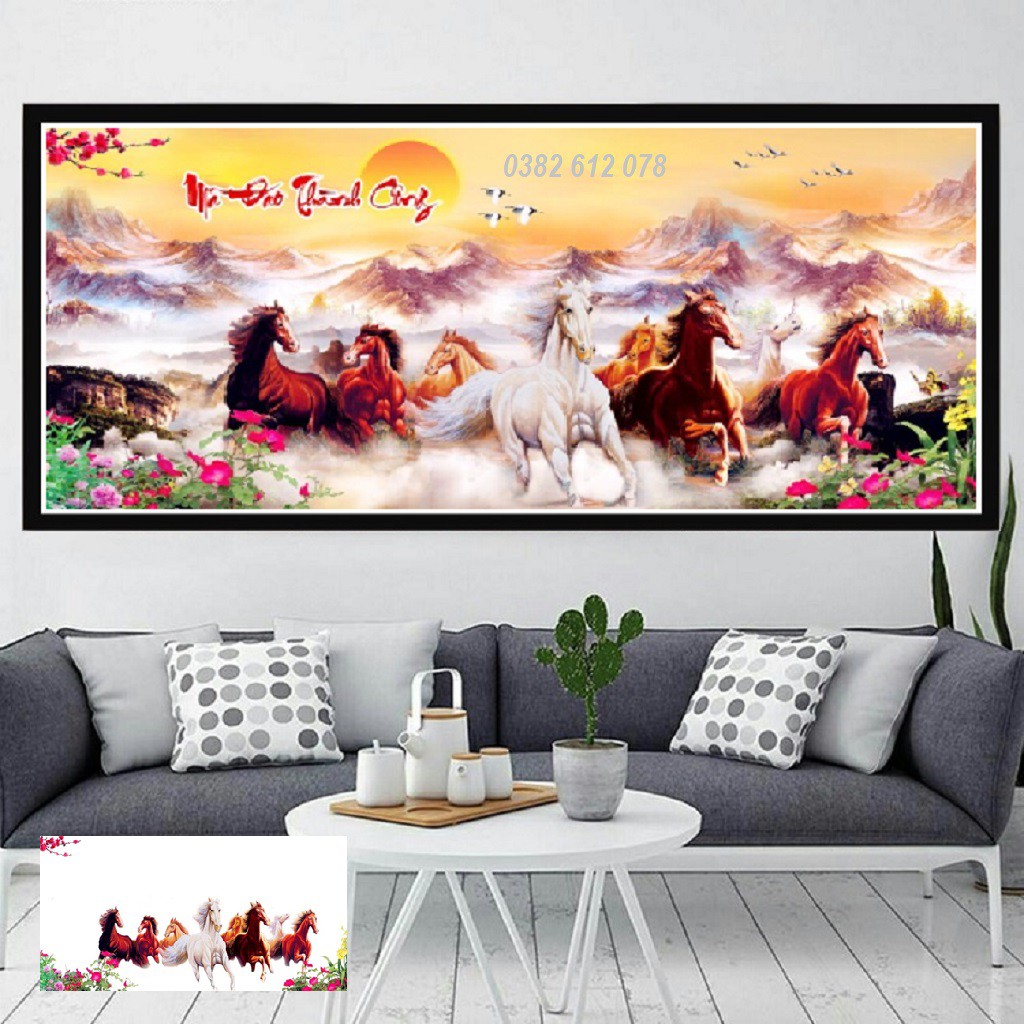 Tranh đính đá Mã Đáo Thành Công Đá ABC Cao Cấp