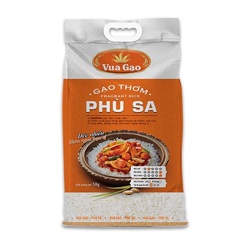 Gạo Thơm Phù Sa – Vua Gạo – Gạo Dẻo, Ngọt Nhẹ, Ráo Cơm - Túi 5kg