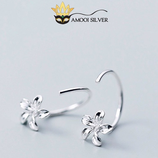 [Mã BMLT35 giảm đến 35K đơn 99K] Bông tai bạc S925 hoa móc - Amooi Silver AB80