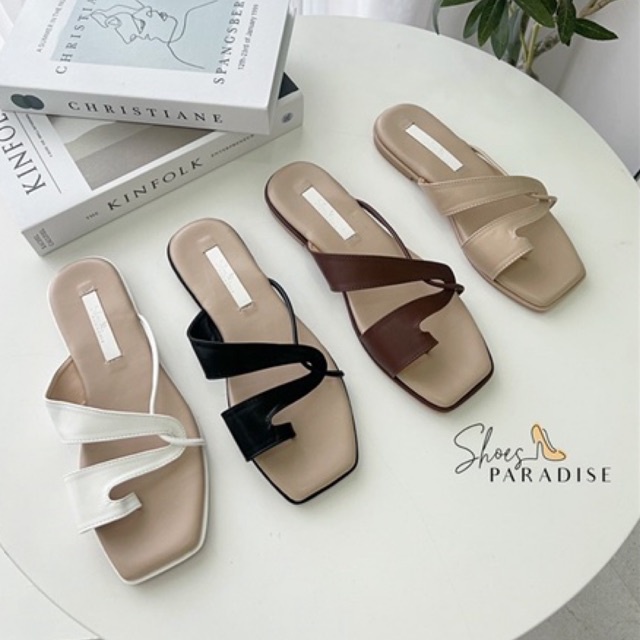 Dép nữ đẹp kiểu đế bệt xỏ ngón cute thời trang SHOES PARADISE D017