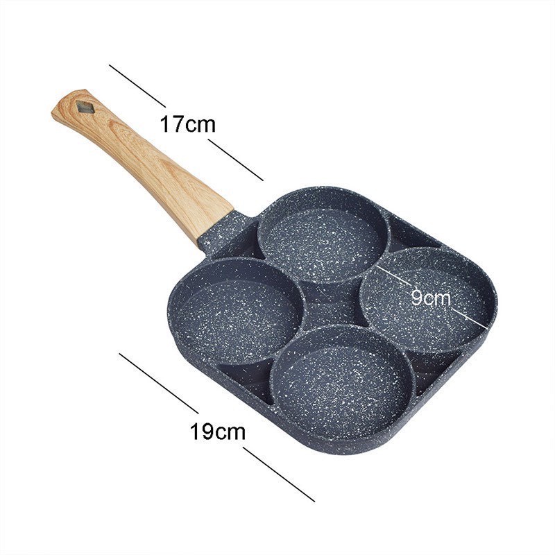Chảo chiên rán trứng làm bánh 4 ngăn 4 lỗ chống dính bếp từ mini cao cấp