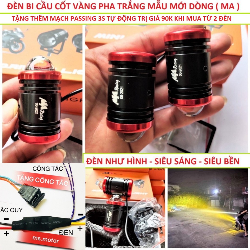 ĐÈN TRỢ SÁNG BI CẦU MINI VIỀN ĐỎ MẪU MỚI SIÊU SÁNG SIÊU BỀN HÀNG VÍP