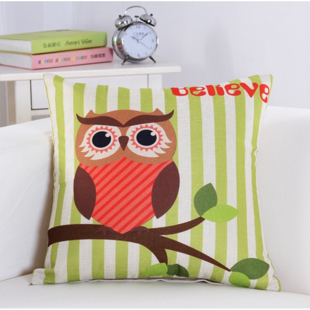 [ Hàng Cao Cấp ] Gối Tựa lưng, gối Sofa,Gối Trang Trí Hình Cú Mèo Xinh Vải Bố Cao Cấp
