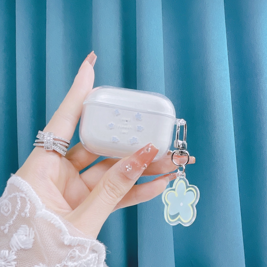 Vỏ Bảo Vệ Hộp Sạc Tai Nghe AirPods3 AirPods3 Màu Trong Suốt Họa Tiết Hoa Dễ Thương Thời Trang 2021 Ốp