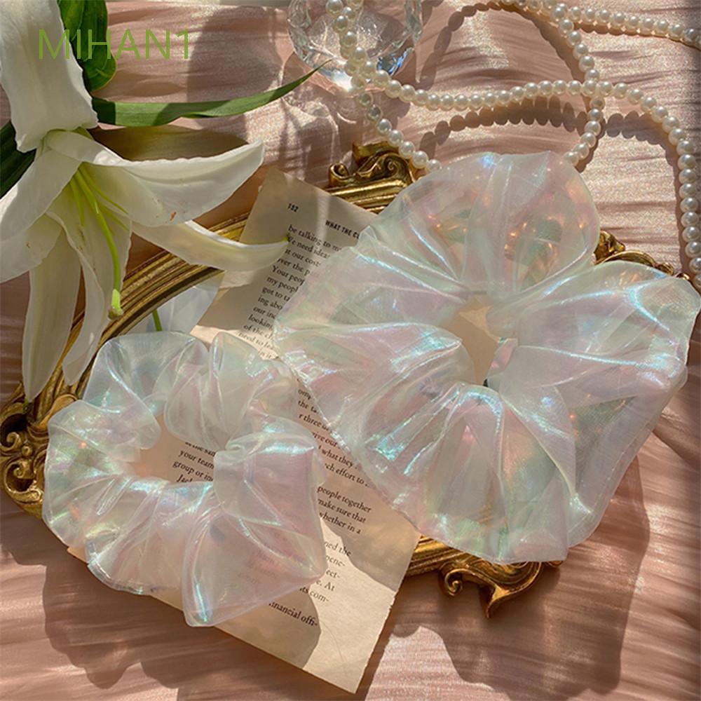 Dây buộc tóc co giãn màu sắc lấp lánh thời trang