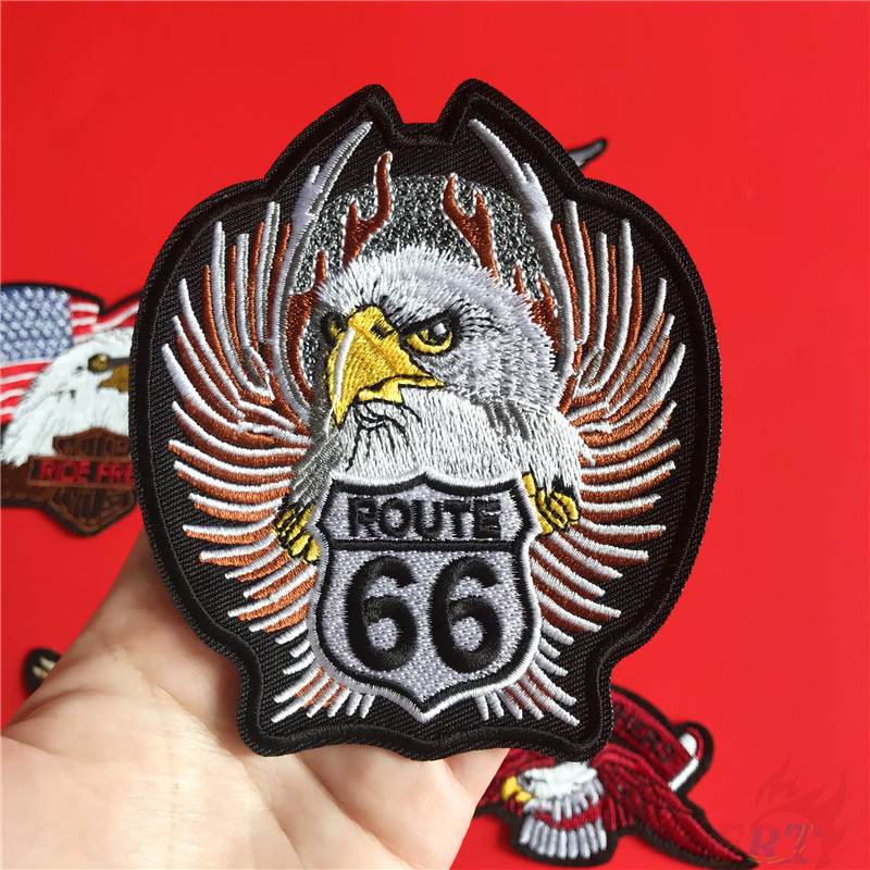 Miếng vá ủi thêu trang trí thủ công hình ảnh biểu tượng Harley Motor: The Eagle Times phong cách punk