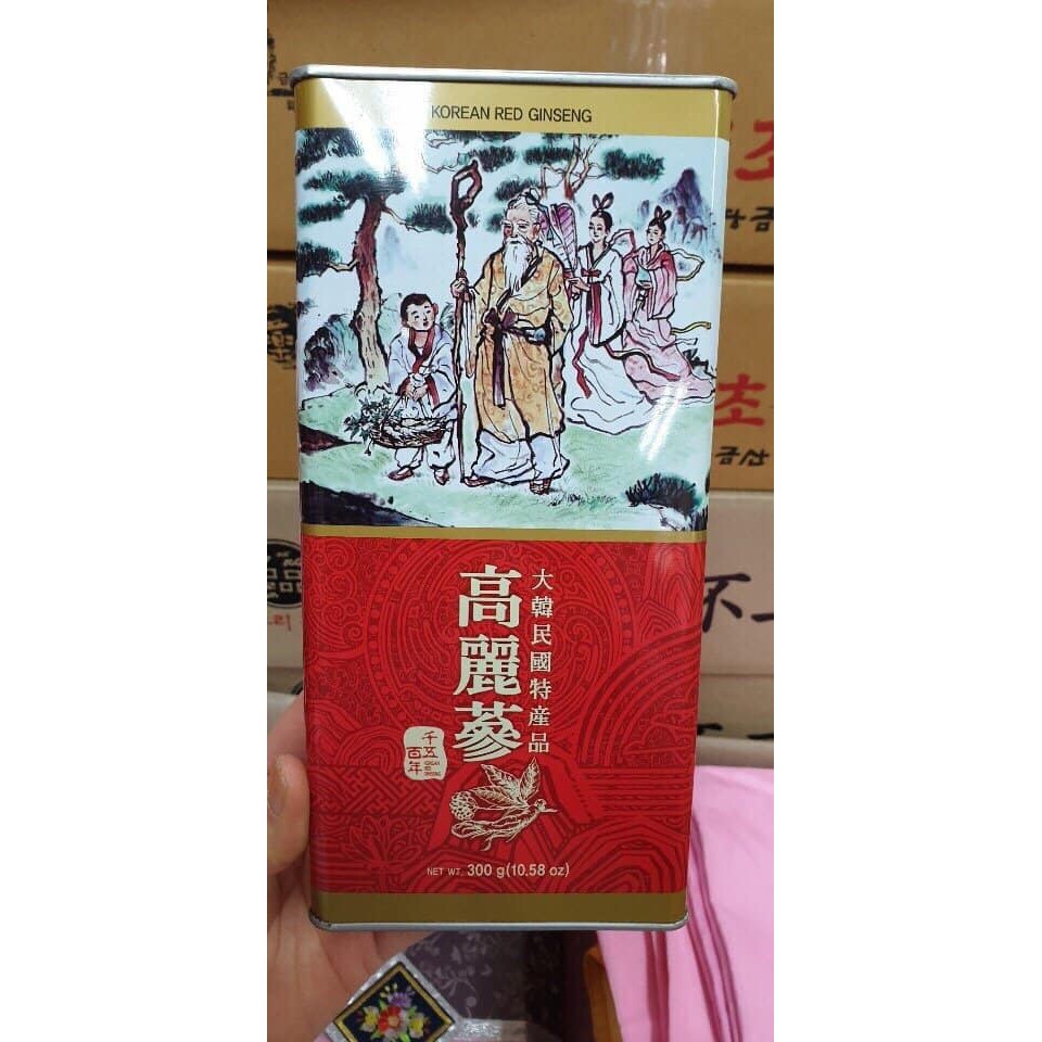 GIÁ SỐC: HỒNG SÂM KHÔ 6 NĂM TUỔI, HỘP THIẾC, 300GR HÀN QUỐC, hsd 2025