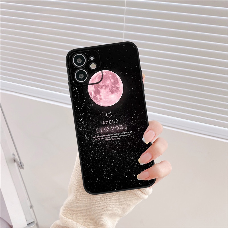 Ốp điện thoại nhựa cứng hình bầu trời lãng mạn cho iPhone 6 6s 7 8 X Plus 7Plus 11 12 13 Pro Promax XS XR XSMAX SE 2020