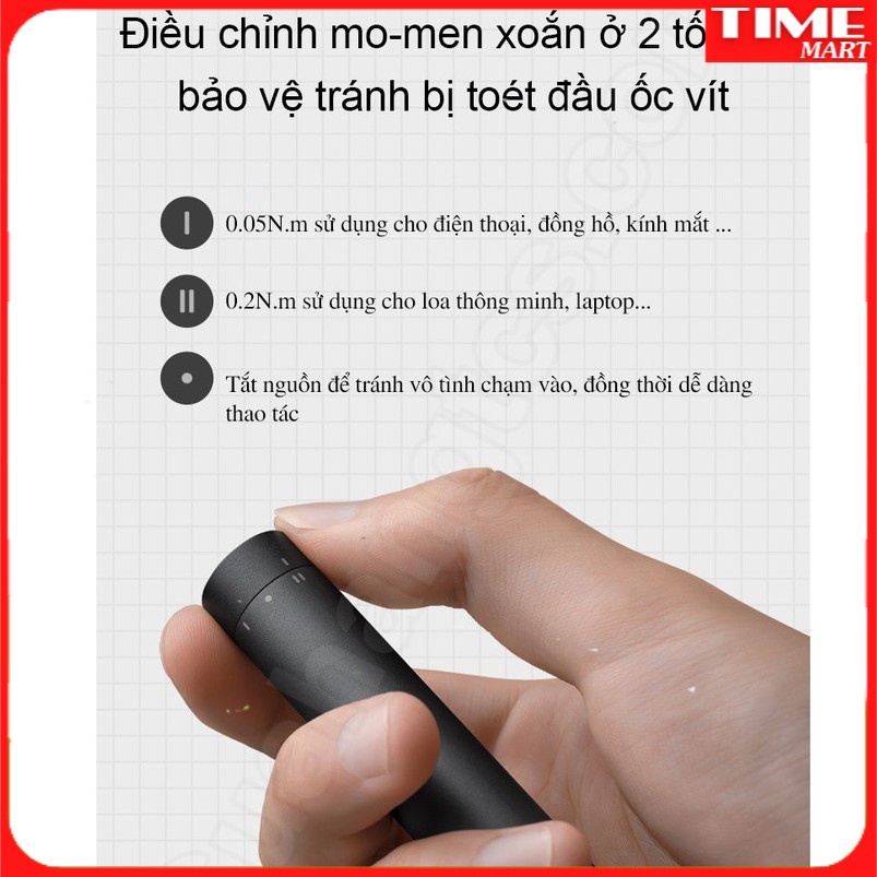 [CHÍNH HÃNG]Tua vít điện Xiaomi Mijia MJDDLSD003QW tuốc nơ vít [TIME_MART siêu thị tiện ích gia đình]