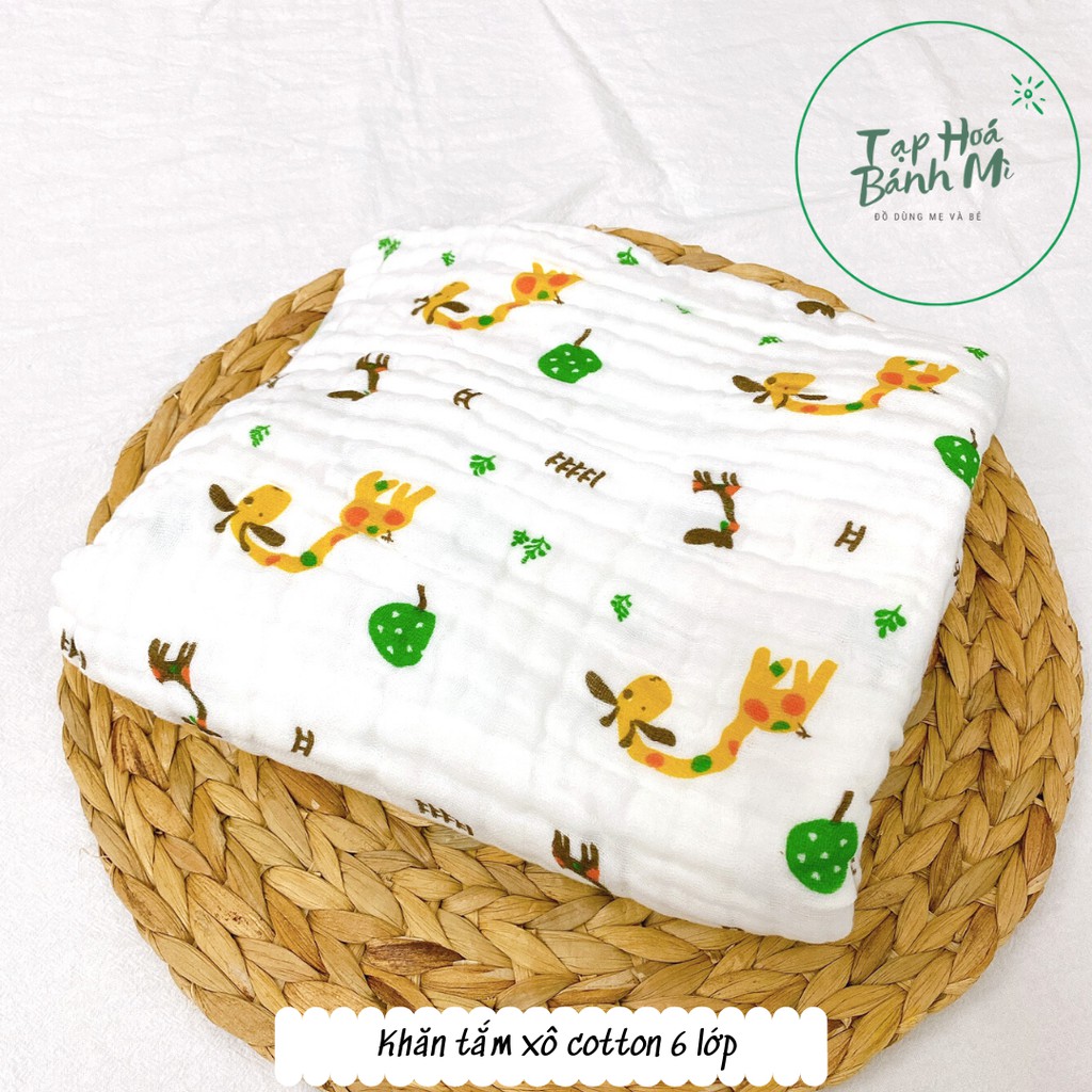 Khăn tắm xô cotton 6 lớp nhún 100x100