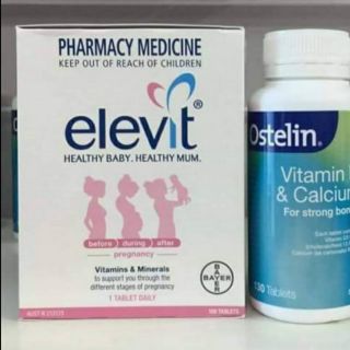 Combo cho bà bầu Elevit+ canxi Ostelin của Úc