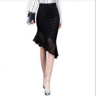 Tq. Chân váy phối ren vạt chéo siêu hót