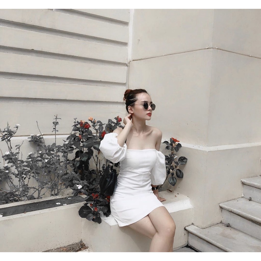 Đầm Ulzzang Trễ Vai Tay Bồng Hàn Quốc 💖FREESHIP💖 váy trễ vai nữ hottrend TM00123 | BigBuy360 - bigbuy360.vn