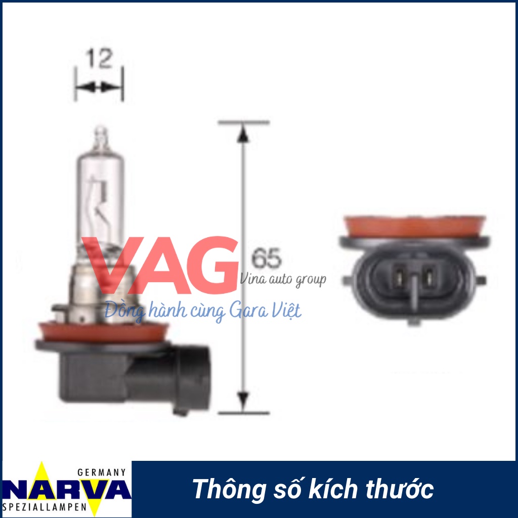 Bóng đèn NARVA H11 12V 55W chính hãng đến từ Đức