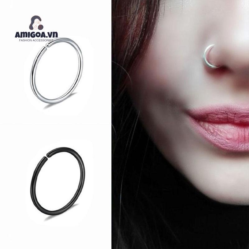 ✨✨KHUYÊN MŨI TRÒN (8mm/10mm) - Khuyên Thép Y Tế - Khuyên Mũi Nửa Vòng