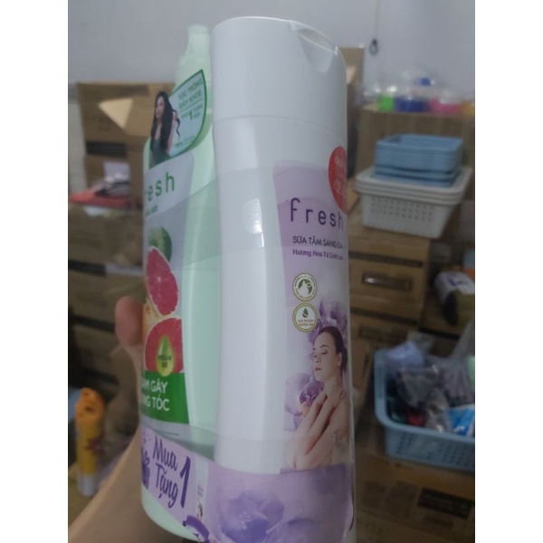 650g - Bộ đôi dầu gội tinh dầu bưởi Fresh