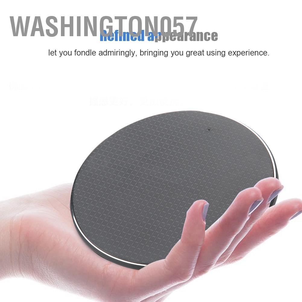 Washington057 10W Ultra thin Round Wireless Intelligent Fast Charger Transmitter Charging Pad