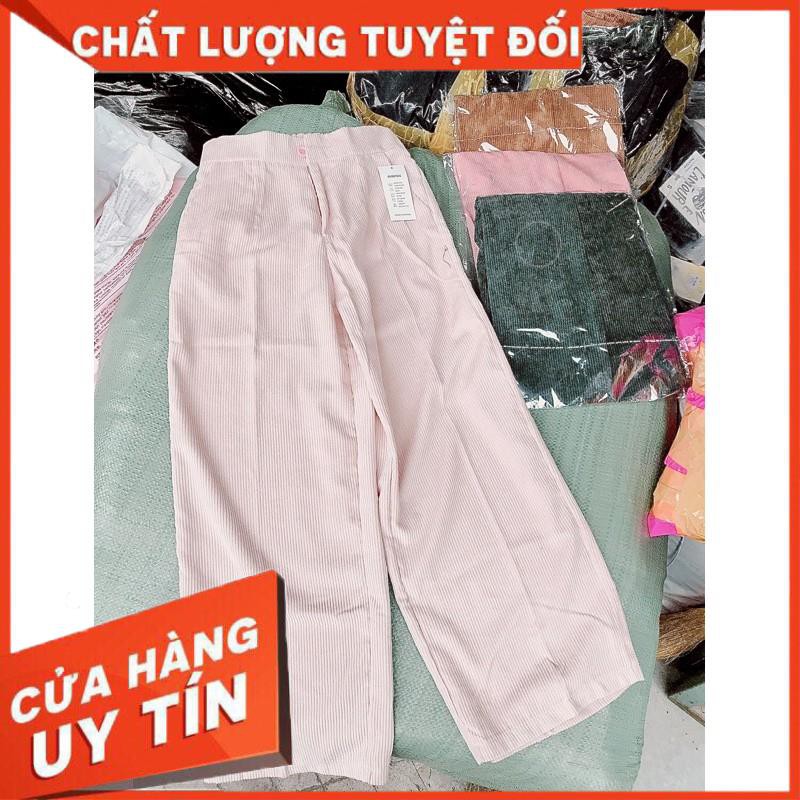 [ảnh thật] Quần culottes Nhung Gân ống rộng phong cách ulzang- bảng màu shop tự chụp