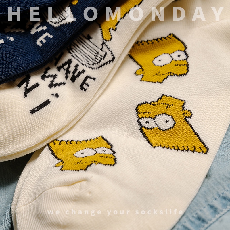 Vớ Cổ Thấp In Họa Tiết Hoạt Hình Simpson Phong Cách Hip Hop Thời Trang Cho Nam Và Nữ