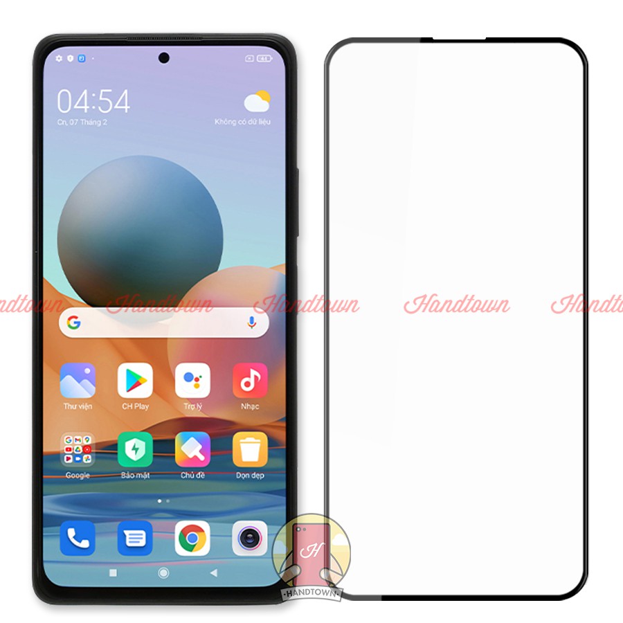 Kính Cường Lực Xiaomi Redmi Note 10 10S 4G 5G Pro Full Màn Đen Full Keo Không Chấm Li Ti Chống Va Đập Trầy Xước Handtown