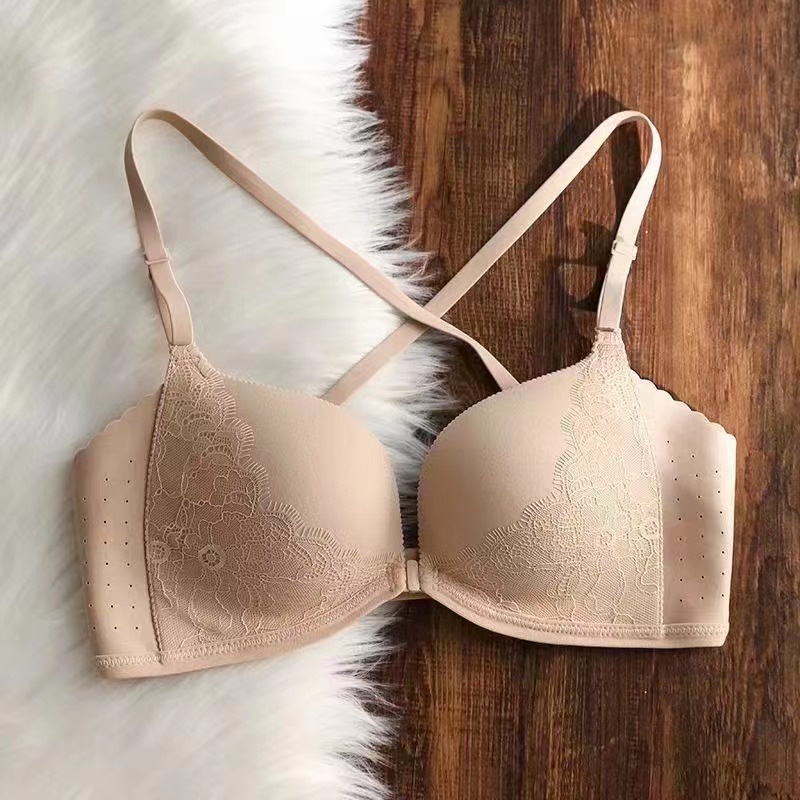 Áo Lót Nâng Ngực Không Gọng Cổ Chữ V Sâu Cài Khóa Trước Dành Cho Nữ