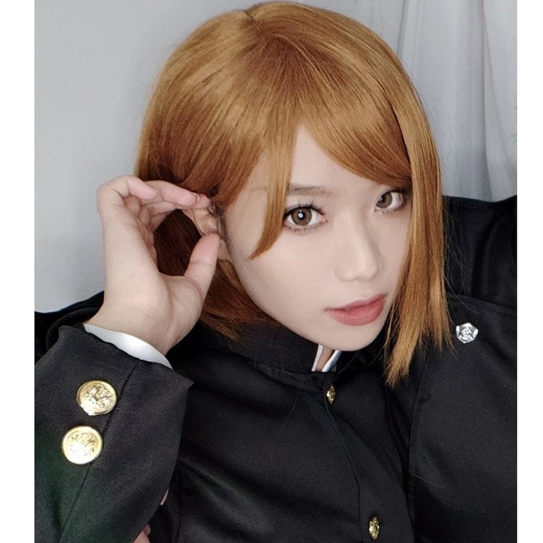 Wig/tóc giả cosplay Nobara Kugisaki màu cam nâu Jujutsu Kaisen Chú Thuật Hồi Chiến