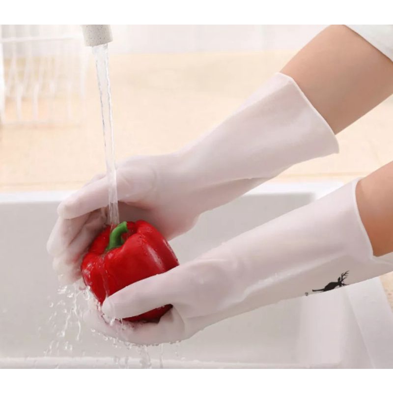 Găng Tay Bao Tay Cao Su Siêu Dai Rửa Chén Bát Vệ Sinh Nhà Cửa Hình Cò Hươu