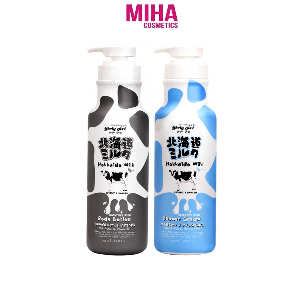 Sữa Tắm Hoặc Sữa Dưỡng Thể Bò Dưỡng Ẩm Sáng Da Hokkaido Milk Beauty Buffet 700ml Thái Lan