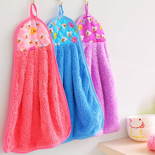 Combo 5 Khăn Lau Tay Nhà Bếp Đa Năng CÓ MÓC TREO TƯỜNG Siêu Thấm Mềm Mại Lau Bếp Lau Cốc Chén Nhiều Màu Sắc Tiện Dụng