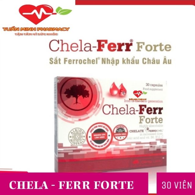 Chela-Ferr Forte - Hỗ trợ bổ sung và cải thiện thiếu máu cho phụ nữ mang thai (Hộp 30 Viên)