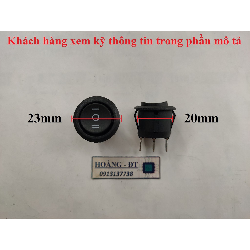 Công tắc bập bênh 3 chân 3 nấc tròn 20mm On - Off - On