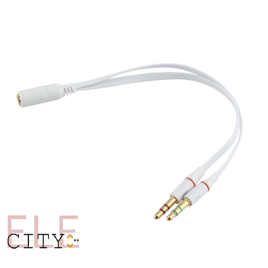 Dây cáp chia 2 cổng tai nghe 3.5mm hình chữ y cho tai nghe có mic