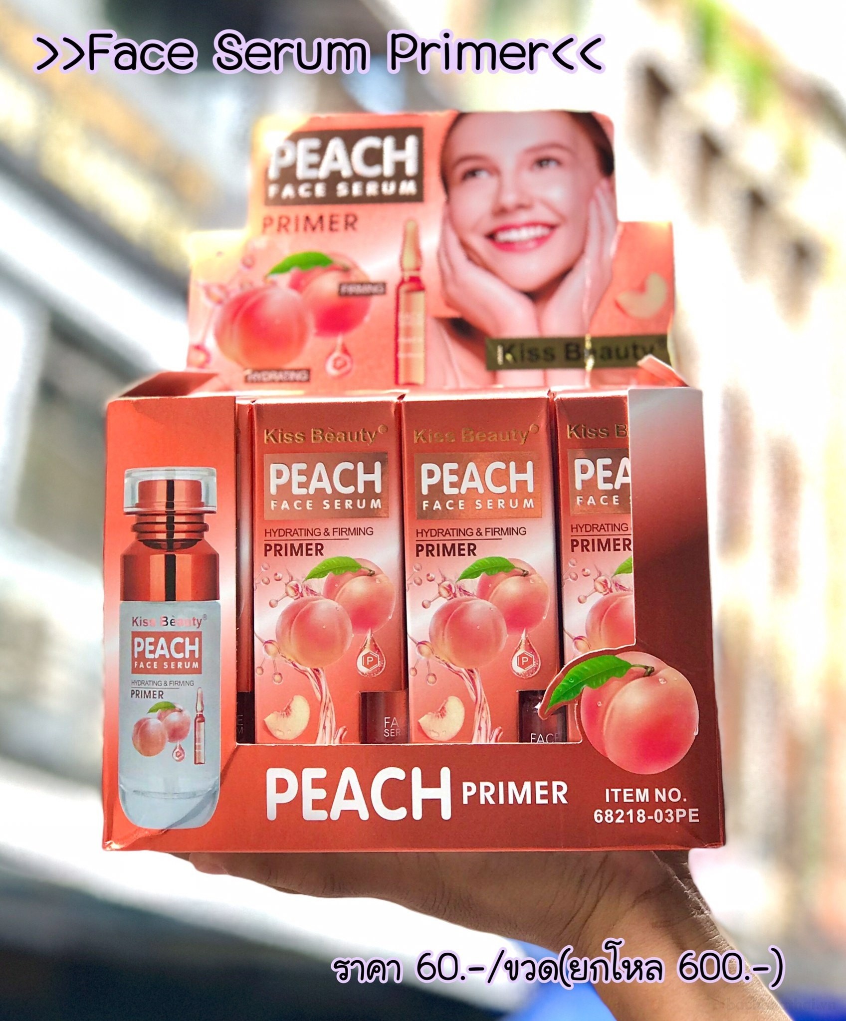 [VIP] Kem lót trang điểm kèm serum dưỡng da Kiss Beauty Peach Face Serum &amp; Primer Thái Lan