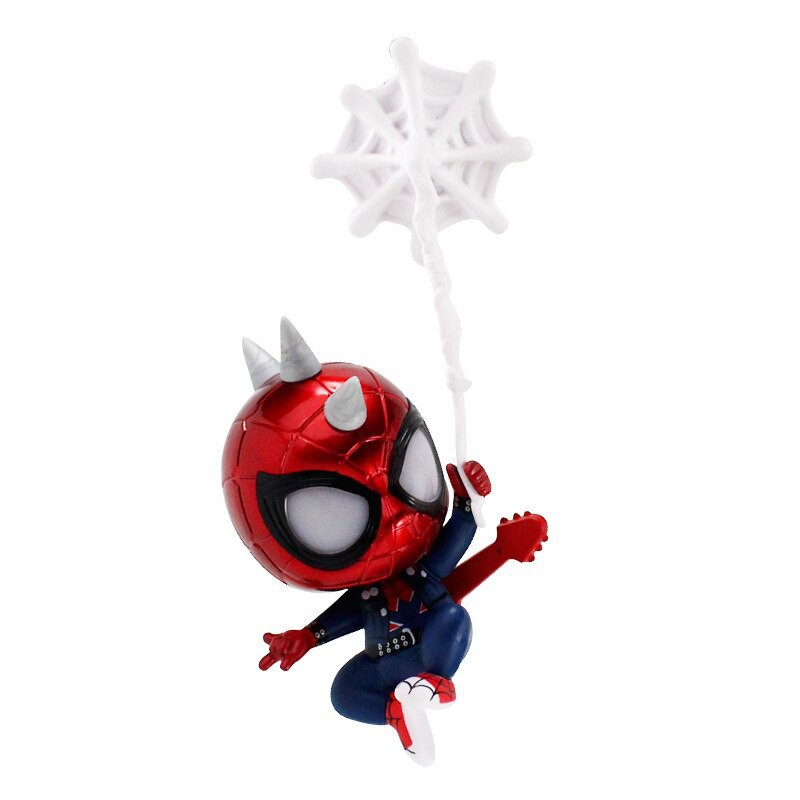 Bộ 5 mô hình người Nhện kiểu Chibi Cute - Infinity War Spiderman - Action Figure Spider - Man Peter