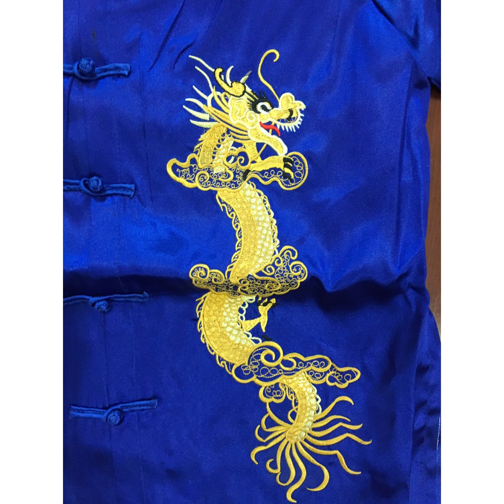 Sale sốc!!! Áo dài bé trai thêu rồng sz 4 (kèm quần)