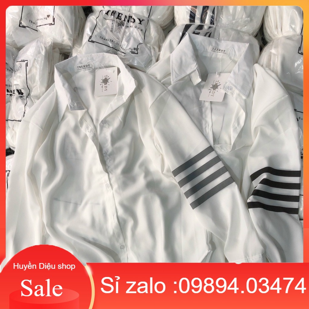 Áo sơ mi nữ kẻ sọc cánh tay ,kiểu dáng thanh lịch | HUYỀN DIỆU SHOP