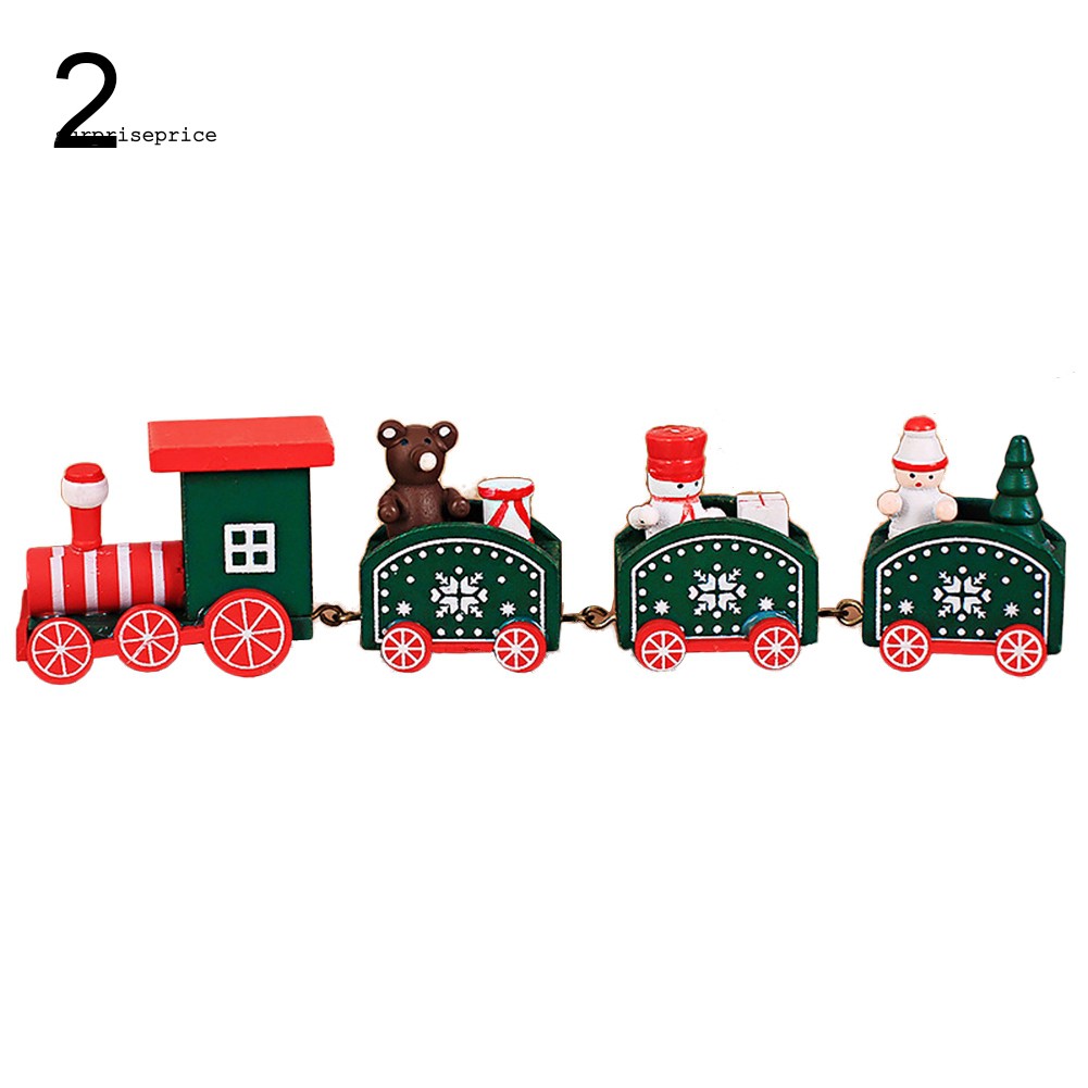 Xe lửa mini bằng gỗ trang trí giáng sinh